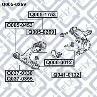 Сайлентблок задній переднього важеля Q-fix Q0050269