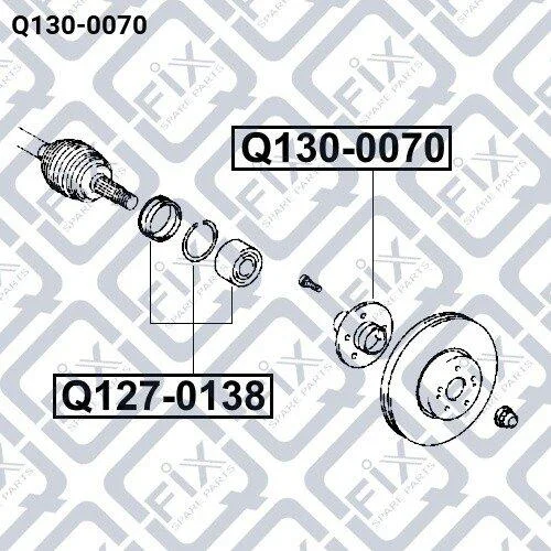 Ступиця передня без підшипника (фланець) Mazda CX-7 (ER) 2.2D/2.3 2006-2012 Q-fix Q1300070 (фото 1)