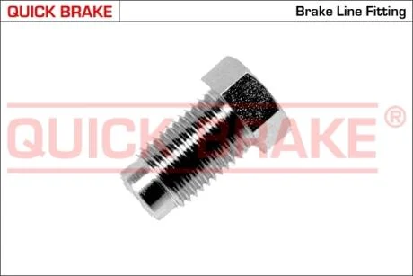 Соединитель трубки тормозной (3/8''x24/11x21/d=5.0) QUICK BRAKE F