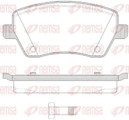 NISSAN гальмівні колодки передн. Micra, Note 03- RENAULT Clio, Kangoo 1.5DCI REMSA 0987.22 (фото 1)