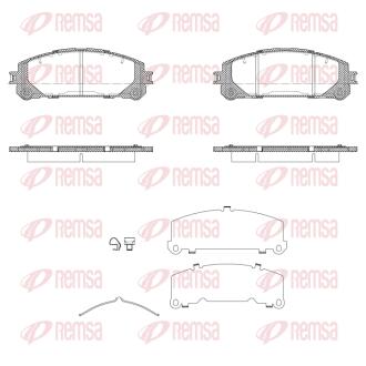 TOYOTA Гальмівні колодки передні CAMRY 2.5 17-, RAV 4 V 2.0 VVTi AWD 18- REMSA 1312.40