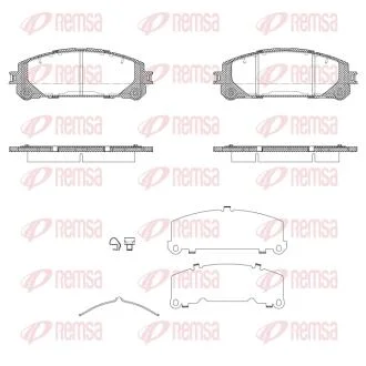 TOYOTA Гальмівні колодки передні CAMRY 2.5 17-, RAV 4 V 2.0 VVTi AWD 18- REMSA 1312.40