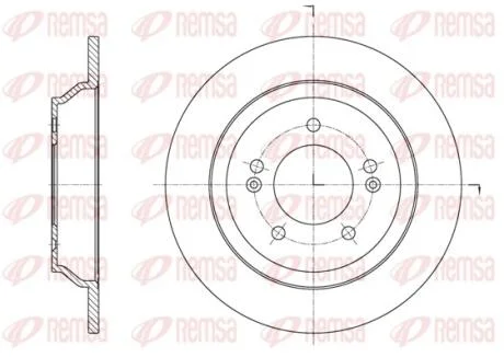KIA Диск гальмівний задн. CARENS IV 13- REMSA 61572.00
