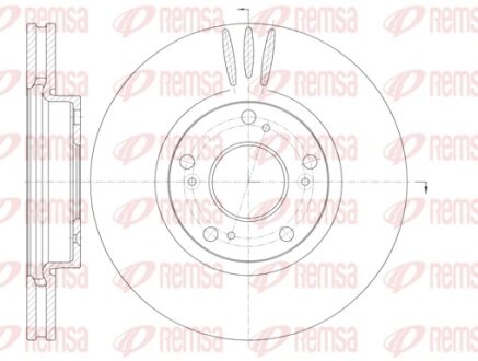 HONDA диск гальмівний передн. ACCORD VI (CK, CG, CH, CF, CL) 2.3 (CL3, S86) 01-03 REMSA 6985.10
