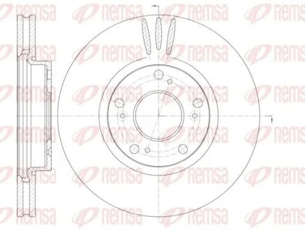 HONDA диск гальмівний передн. ACCORD VI (CK, CG, CH, CF, CL) 2.3 (CL3, S86) 01-03 REMSA 6985.10