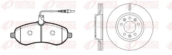 Комплект: 2 диска+ 4 колодки тормозных REMSA 81292.01 (фото 1)