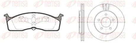 CHRYSLER К-кт колодки гальмівні + диски передн.300M, Voyager I,II,III,IV REMSA 8610.00