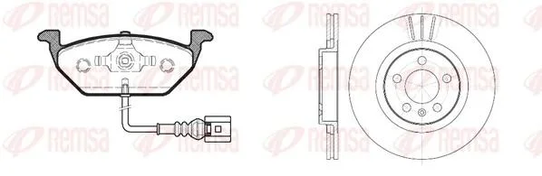 Комплект тормозной передн. AUDI A3 96-;SEAT TOLEDO 98-;SKODA FABIA 99-,OCTAVIA (выр-во) REMSA 8633.01 (фото 1)