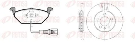 Комплект гальмівний передн. AUDI A3 96-;SEAT TOLEDO 98-;SKODA FABIA 99-,OCTAVIA (вир-во) REMSA 8633.10