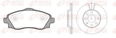 OPEL К-кт гальм. колодки + диски передн. Ascona, Astra, Kadett E, Vectra A REMSA 8774.01