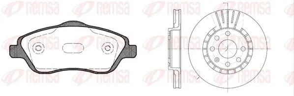 OPEL К-кт гальм. колодки + диски Corsa C 1,0-1,8 00- REMSA 8774.04 (фото 1)