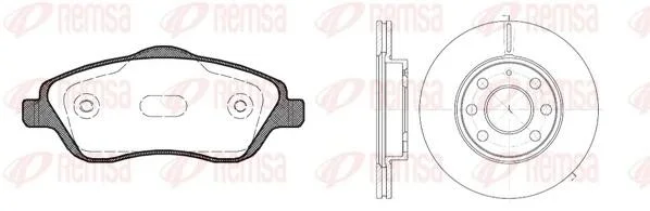 OPEL К-кт гальм. колодок + диски Combo 01-, Corsa C 1,0-1,8 00- REMSA 8774.06 (фото 1)