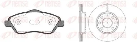 OPEL К-кт гальм. колодок + диски Combo 01-, Corsa C 1,0-1,8 00- REMSA 8774.06