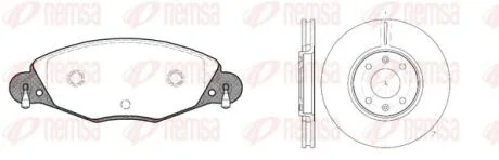 CITROEN К-кт гальм. колодки + диски C5 I (DC_) 2.2 HDi (DC4HXB, DC4HXE) 01-04 REMSA 8827.00