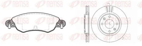 CITROEN К-кт гальм. колодки + диски BERLINGO 07/96- C2 09/03- C3 11/09- C3 PICASSO 02/09- C3 PLURIEL 05/03- C4 11/04- C5 08/04- REMSA 8829.00