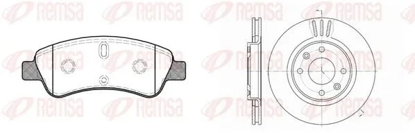 Комплект: 2 диска+ 4 колодки тормозных REMSA 8840.00 (фото 1)