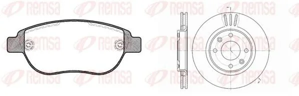 CITROEN К-кт гальм. колодки + диски BERLINGO 07/96- C2 09/03- C3 11/09- C3 PICASSO 02/09- C3 PLURIEL 05/03- C4 11/04- C5 08/04- REMSA 8841.01 (фото 1)