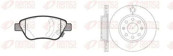 OPEL К-кт гальмівні колодки + диски передні Corsa 06 - REMSA 8858.02 (фото 1)