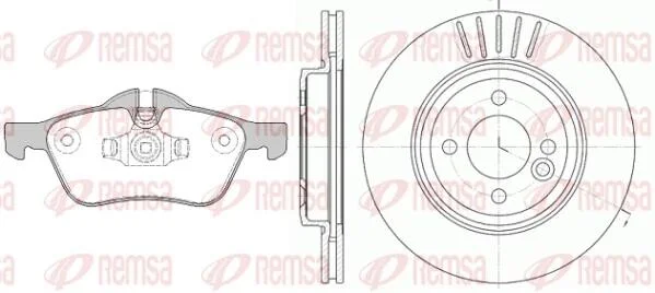 BMW К-кт гальм. колодки + диски передн.MINI Cooper,One 01- REMSA 8864.00 (фото 1)