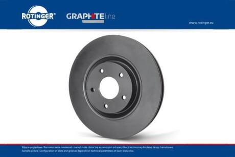 Диск тормозной Лачетти/Нубира 1,4-2,0 передний графитовый вентилируемый (1шт) (кратно 2) ROTINGER RT 2882-GL