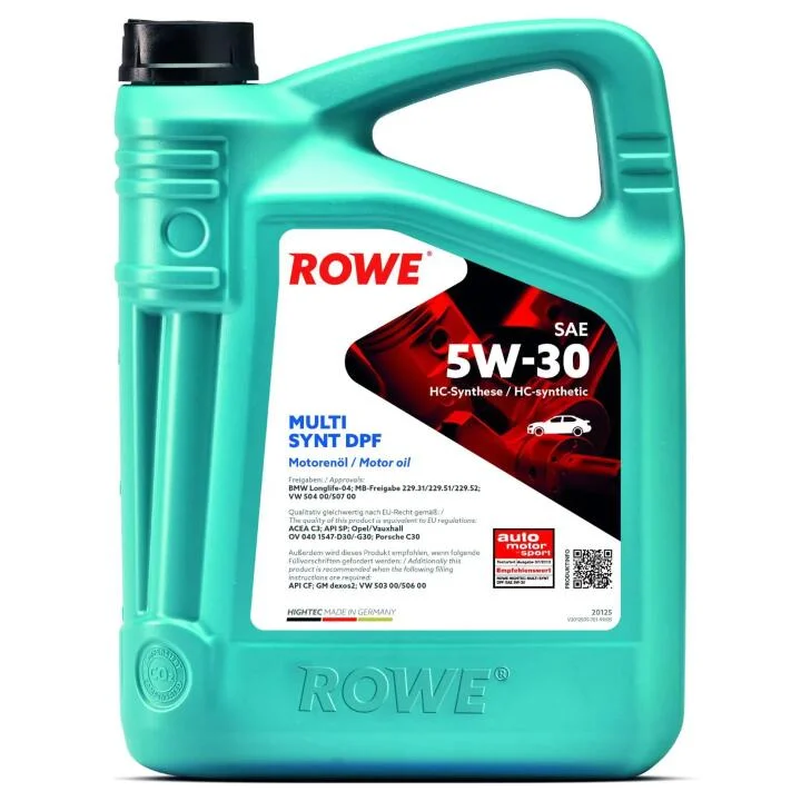 Масло 0W20 HIGHTEC SYNT RS D1 (5L) (API SP RC/SN PLUS RC)(GM dexos1 Gen 3/Ford WSS-M2C962-A1) ROWE 20051-0050-99 (фото 1)