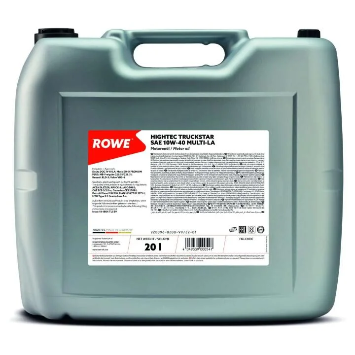 Масло 10W40 HIGHTEC TRUCKSTAR MULTI-LA (20L) (ACEA E6/E7/E8/E9/E11) (MB 226.9) ROWE 20096-0200-99 (фото 1)