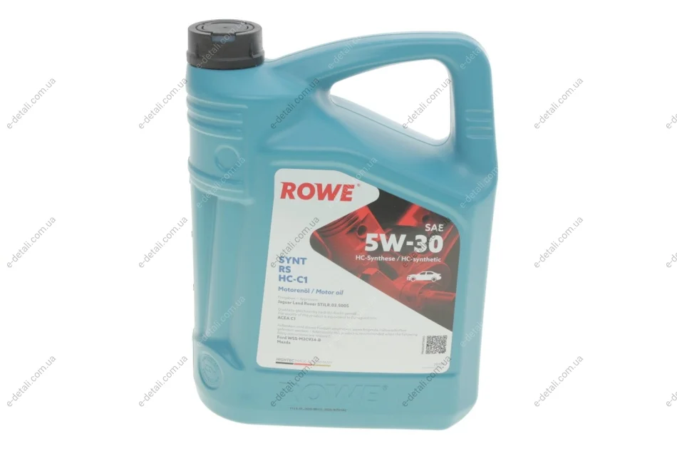 Масло 5W30 HIGHTEC SYNT RS HC-C1 (5L) (Jaguar Land Rover STJLR.03.5005/Ford WSS-M2C934-B/Mazda) ROWE 20109-0050-99 (фото 1)