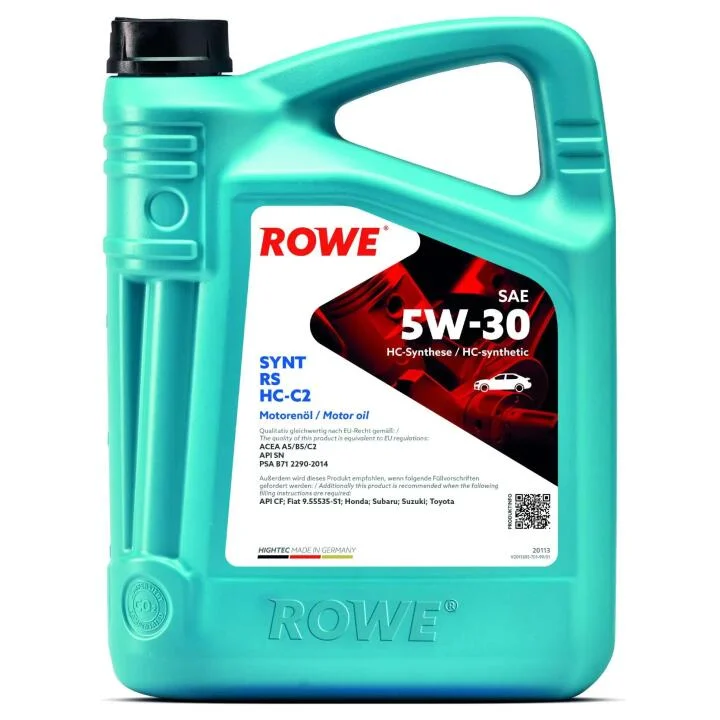 Олива моторна HIGHTEC SYNT RS SAE 5W-30 HC-C2 (4L) ROWE 20113-0040-99 (фото 1)