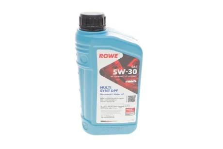 Масло 5W30 HIGHTEC MULTI SYNT DPF (1L) (BMW LL-04/MB229.51/229.31/229.52/VW504 00/507 00/GM dexos2) ROWE 20125-0010-99