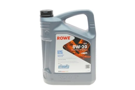 Масло 0W20 HIGHTEC SYNT RS HC (5L) (ACEA A5/B5) (API SN/API CF) ROWE 20134-0050-99