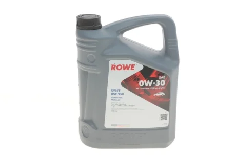 Масло 0W30 HIGHTEC SYNT RSF 950 (5L) (Ford WSS-M2C950-A/Jaguar Land Rover STJLR.03.5007) (ACEA C2) ROWE 20150-0050-99