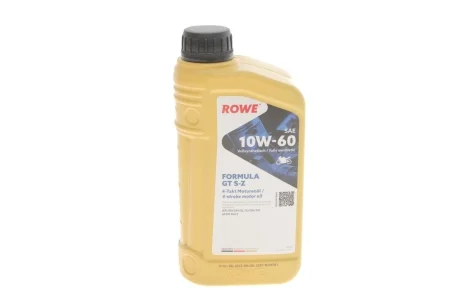 Масло 10W60 HIGHTEC FORMULA GT S-Z (1L) (JASO MA2/API SN/SM/SL/SJ/SH/SG) ROWE 20192-0010-99
