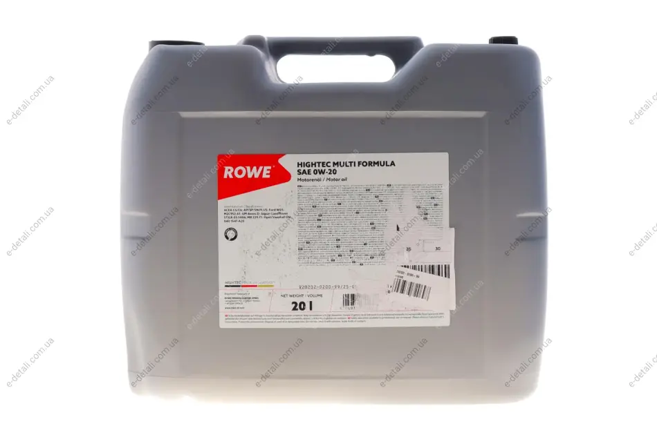 Олива моторна HIGHTEC MULTI FORMULA SAE 0W-20 (20L) ROWE 20202-0200-99 (фото 1)