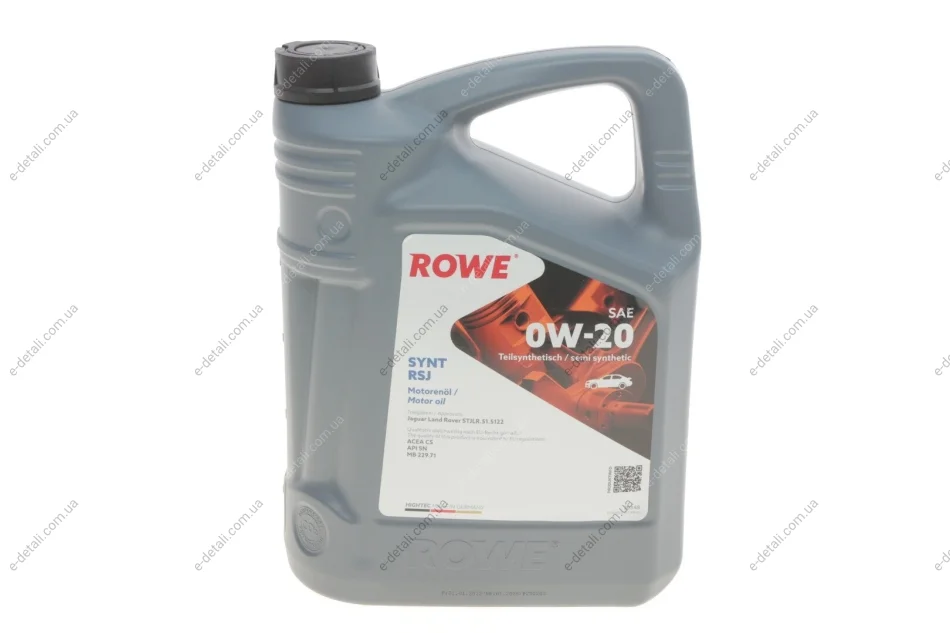 Масло 0W20 HIGHTEC SYNT RSJ (5L) (Jaguar/Land Rover-STJLR.51.5122/MB 229.71) (ACEA C5) (API SN) ROWE 20348-0050-99 (фото 1)