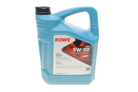 Масло 5W30 HIGHTEC SYNT RSR 17 (5L) (MB 226.52/RN17/RN 0700/0710) (ACEA C3) ROWE 20370-0050-99