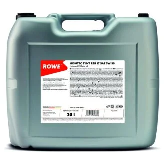 Олива моторна HIGHTEC SYNT RSR 17 SAE 5W-30 (20L) ROWE 20370-0200-99