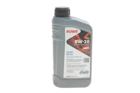 Масло 0W20 HIGHTEC SYNT RS C5 (1L) (MB 229.72/Ford WSS-M2C947-A/B1/Ford WSS-M2C962-A1) ROWE 20379-0010-99