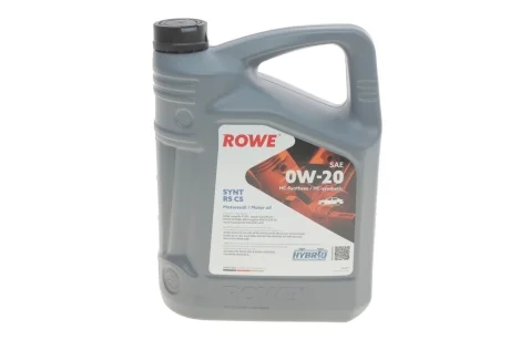 Масло 0W20 HIGHTEC SYNT RS C5 (5L) (MB 229.72/Ford WSS-M2C947-A/B1/Ford WSS-M2C962-A1) ROWE 20379-0050-99