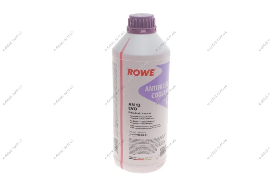 Антифриз (фиолетовый)G12 EVO (1.5L) HIGHTEC ANTIFREEZE COOLANT AN 12 EVO (1:1=-37°C) (концентрат) ROWE 21080-0015-99 (фото 1)