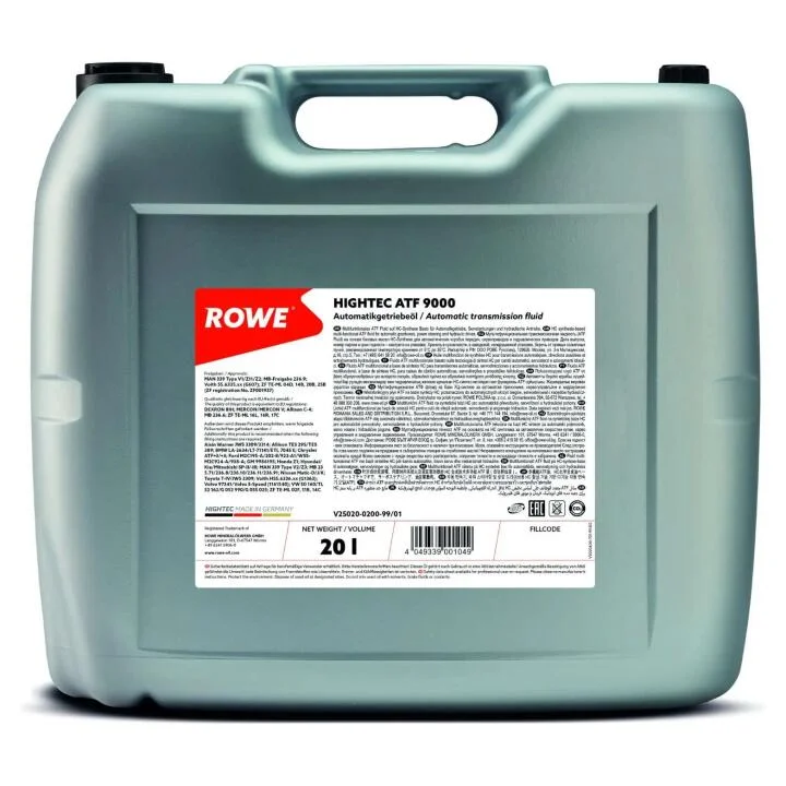 Масло HIGHTEC ATF 9000 (20L) (MB235.71/236.8/236.10/236.11/236.91/BMW LA-2634) (красный) ROWE 25020-0200-99 (фото 1)