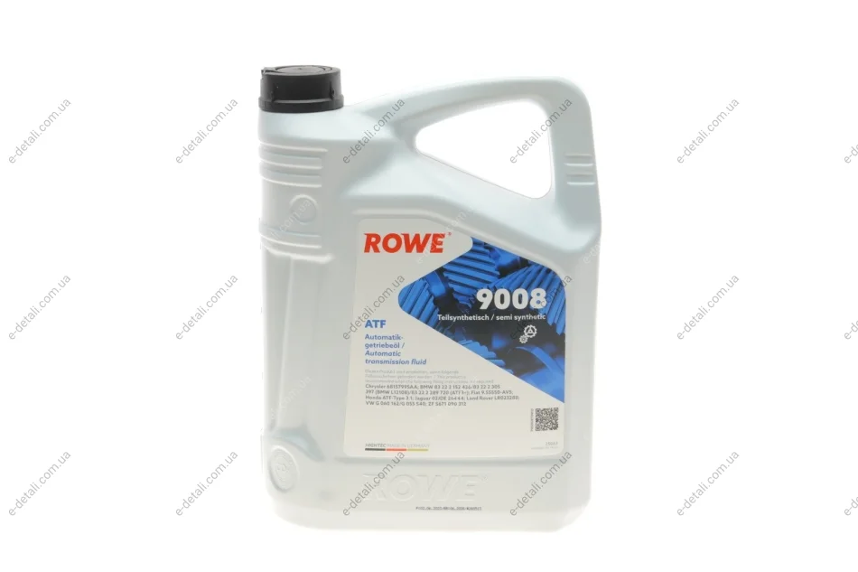 Масло HIGHTEC ATF 9008 (5L)(VW G 060 162/G 055 540/BMW 83 22 2 152 426) (сине-зелёный) ROWE 25063-0050-99 (фото 1)