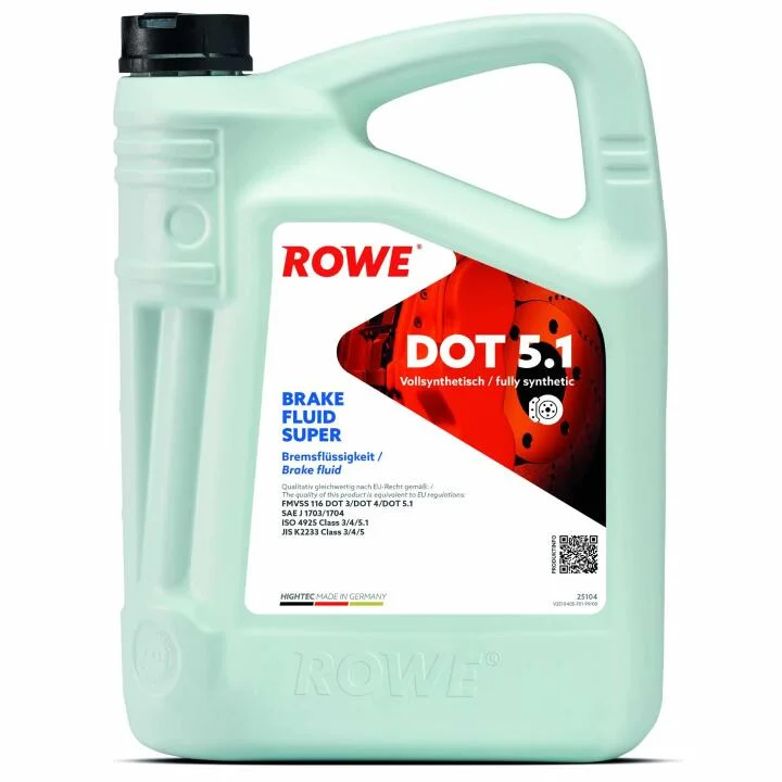 Гальмівна рідина HIGHTEC BRAKE FLUID SUPER DOT 5.1 (5L) ROWE 25104-0050-99 (фото 1)