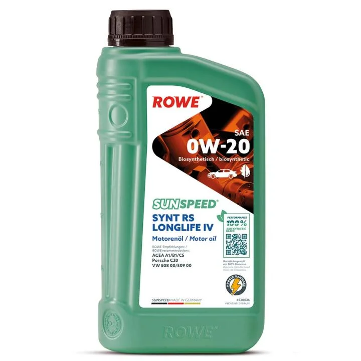 Масло 0W20 SUNSPEED SYNTH RS LONGLIFE IV (1L) (Porsche C20/VW 508 00/509 00) (ACEA A1/B1/C5) ROWE 4920036-0010-99 (фото 1)