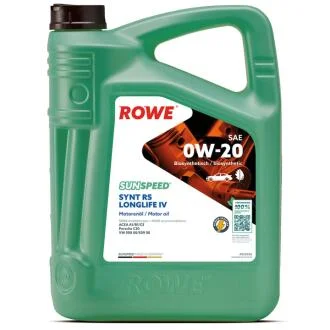 Масло 0W20 SUNSPEED SYNTH RS LONGLIFE IV (5L) (Porsche C20/VW 508 00/509 00) (ACEA A1/B1/C5) ROWE 4920036-0050-99