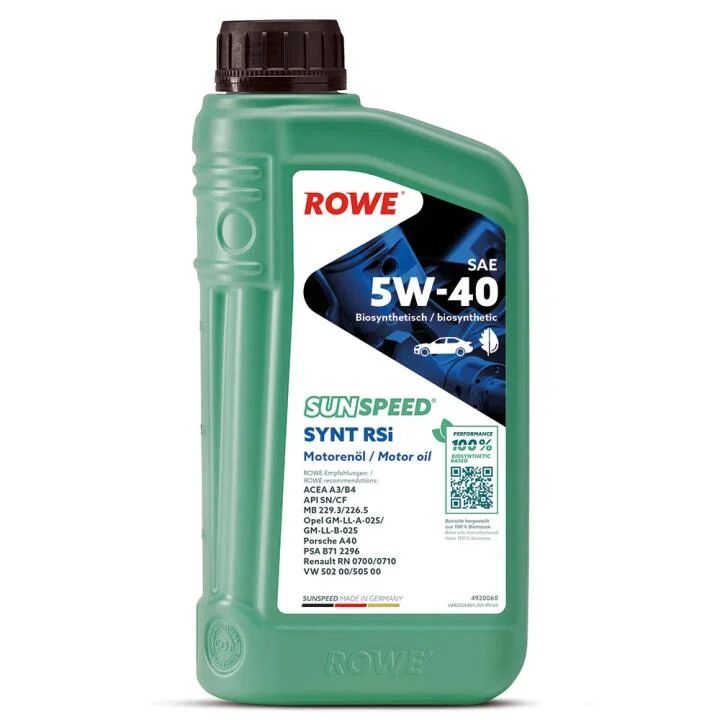Масло 5W40 SUNSPEED SYNT RSi (1L) (MB 229.3/226.5/Porsche A40/VW 502 00/505 00/RN 0700/0710) ROWE 4920068-0010-99 (фото 1)