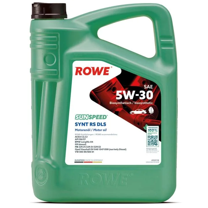 Масло 5W30 SUNSPEED SYNT RS DLS (5L) (MB 229.31/229.51/MB 229.52/BMW LL-04) (ACEA C2,C3/API SN/CF) ROWE 4920118-0050-99 (фото 1)