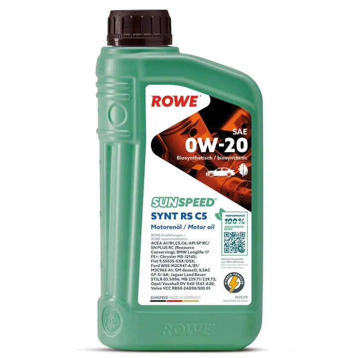 Масло 0W20 SUNSPEED SYNT RS C5 (1L) (ACEA A1/B1/C5/C6) (Longlife-17 FE+/MB 229.71/229.72/M2C962-A1) ROWE 4920379-0010-99 (фото 1)