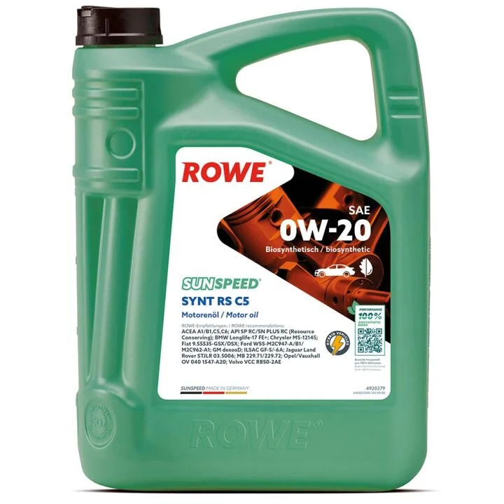 Масло 0W20 SUNSPEED SYNT RS C5 (5L) (ACEA A1/B1/C5/C6) (Longlife-17 FE+/MB 229.71/229.72/M2C962-A1) ROWE 4920379-0050-99 (фото 1)