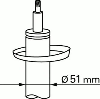 Амортизатор (передній) Renault Kangoo 08- R15/16 (maxi baza) (цапфа 36mm) (d22mm D51mm) SACHS 315 297