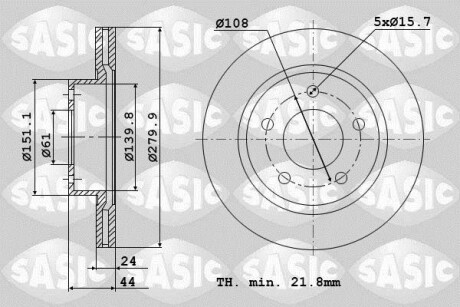 Диск тормозной SASIC 6104036